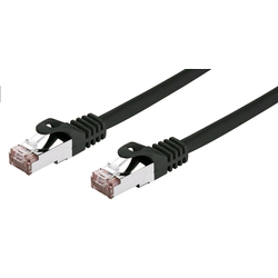 C-TECH Patchcord Cat6, FTP, črn, 1m
