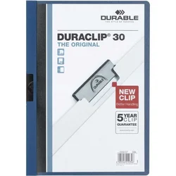 Durable Mapa s sponko DURACLIP30, A4, temno modra