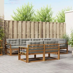 Set vanjskih sofa 8 kom. Prirodna i svjetlosiva