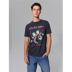 Sinsay - Pamučna majica sa printom Rick and Morty - crno