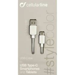 Cellular line style color, kabl, usb tip C, 100cm, bela ( 496120 )