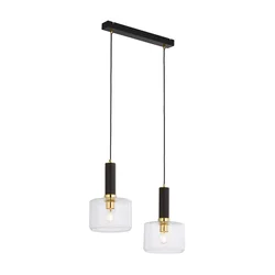 Jupiter 1847 - VA2 - Luster na sajli VANES 2xE27/60W/230V mesing/crna