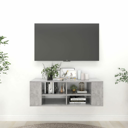 Zidni TV ormarić boja betona 102 x 35 x 35 cm konstruirano drvo