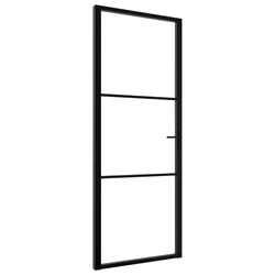 Sobna vrata od stakla ESG i aluminija 76 x 201,5 cm crna