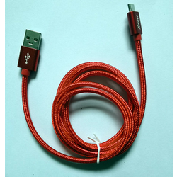 Xwave USB kabl /USB 2.0 (tip A -muški) -Micro USB (tip A -muški)/dužina 1,2m/2A/Aluminium/crveni upleteni ( USB Micro 1.2m 2A Al /red mesh