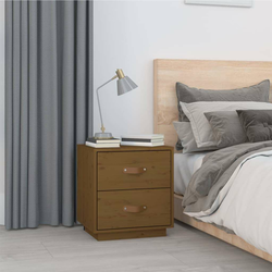Vidaxl vidaXL Nočna omarica medeno rjava 40x34x45 cm borov les