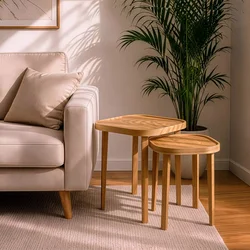 Hanah Home set od 2 umetnutih stočića Hera 2, hrast