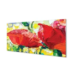 tulup.si Steklena slika Rdeče rože 100x50 cm 4 obešalnika