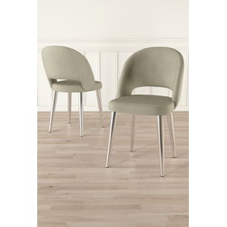 HANAH HOME Set stolica (4 komada) Pane Cream Chrome