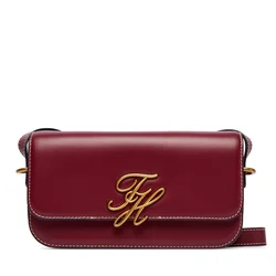 Ročna torba Tommy Hilfiger Th Script Flap Crossover AW0AW18399 Bordo rdeča