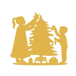 Wallxpert XMASGOLD 016 Zidna dekoracija, 39x64cm, Zlatne boje