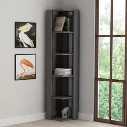 HANAH HOME Polica za knjige Nati Corner Anthracite