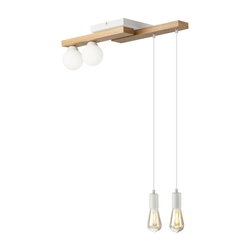 Luster na sajli CORTINA 2xE27/15W/230V + 2xG9/5W/230V bela/hrast