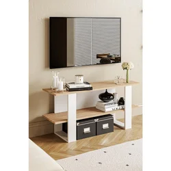 Hanah Home TV komoda Harta, 120 cm, hrast Sonoma / bela