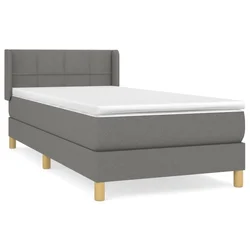 Vidaxl Box spring postelja z vzmetnico temno siva 90x200 cm blago