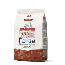 MONGE Suva hrana za štence i mlade pse, jagnjetina i riža 800g