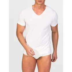 zd ZERO DEFECTS Spodnja majica V-Neck Soy fiber naravno bela