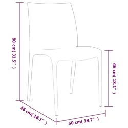 Vrtne stolice 2 kom krem 50 x 46 x 80 cm od polipropilena
