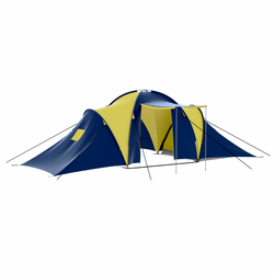 VIDAXL  šotor za 9 oseb modra-rumena