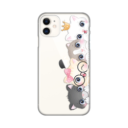 Silikonska maska za iPhone 11 6.1 Cats Print Skin providna