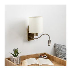 Brilagi-LED Fleksibilna zidna lampa NUBILA 1xE27/25W/230V+LED/3W mesing/krem