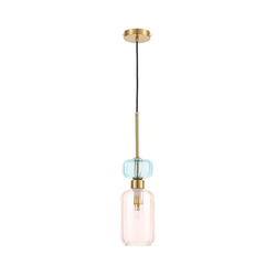 Luster na sajli MOLLY 1xE14/40W/230V, prečnik 12 cm, zlatna/ružičasta/plava