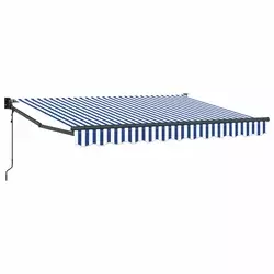Povlačivi tende Plava i bijela 3,5 x 2 m Poliester i metal