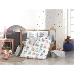 Set posteljine za bebe Lessential Maison Felix - Poplin u roze, beloj, plavoj i sivoj boji