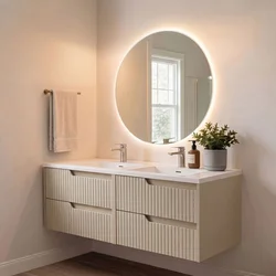 Skye Decor Set kupatilskog ormarića sa umivaonikom i ogledalom, 2 dela, Bež