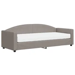 Vidaxl Dnevna postelja z vzmetnico taupe 80x200 cm blago