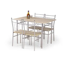Halmar Jedilna garnitura Faust 1+4 - hrast sonoma/jeklo