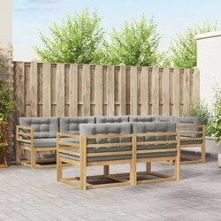Set vanjskih sofa 6 pcs Bijela i svjetlosiva Poliester