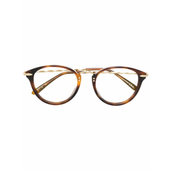 Elie Saab-round frame glasses-unisex-Brown