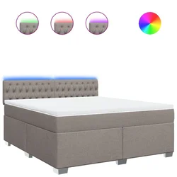 Vidaxl Box spring postelja z vzmetnico taupe 180x200 cm blago