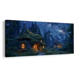 Slika praznična koča pod zvezdami - 60x30
