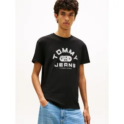 Tommy Jeans Majica GYM  črna / bela