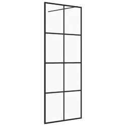 Pregrada za tuširanje s prozirnim staklom ESG 80 x 195 cm crna