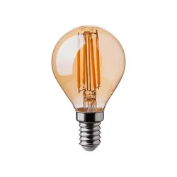 LED filamentna sijalica jantarna P45 E14/4W/230V 2200K