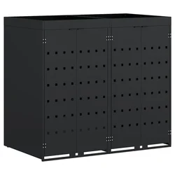 Skladištenje kanti za 2 kante Crna 136 x 77,5 x 121,5 cm
