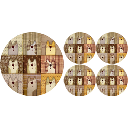 Bertoni Home Unisexs 1+4 Round Table Pads Set Pexeso