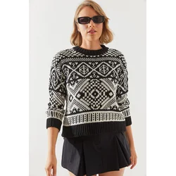 Bianco Lucci Womens Jacquard Sweater