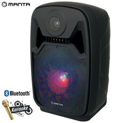 Manta SPK5100 karaoke zvučni sustav, prijenosni, ugrađena baterija, BT 5.0, USB/MP3, LED svjetla, FM radio
