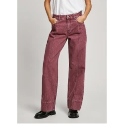 Pepe Jeans za ženske. PL204890 Kavbojke v bordo barvi ohlapnega kroja (31/30), Priložnostno, Bombaž, Džins, Trajnostni, Burgu