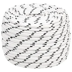 Pleteni brodski konop bijeli 12 mm x 100 m poliesterski
