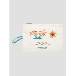 Quiksilver Zip Pocket Pouch Hand Bag birch