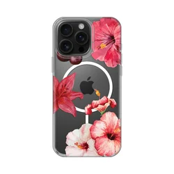 Maska za iPhone 16 Pro Max 6.9 Hibiscus Print Magsafe, Šarena