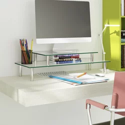2-slojni stalak za monitor prozirno staklo