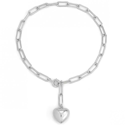 Ogrlica Massive Heart - Srebrna KP32673