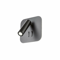 Redo 01-1492 - LED zidno svetlo QUDA LED/6W/230V + LED/3W CRI 90 crno