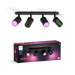 Philips - LED RGBW prigušiva spot svetiljka Hue FUGATO 4xGU10/4,2W/230V crna